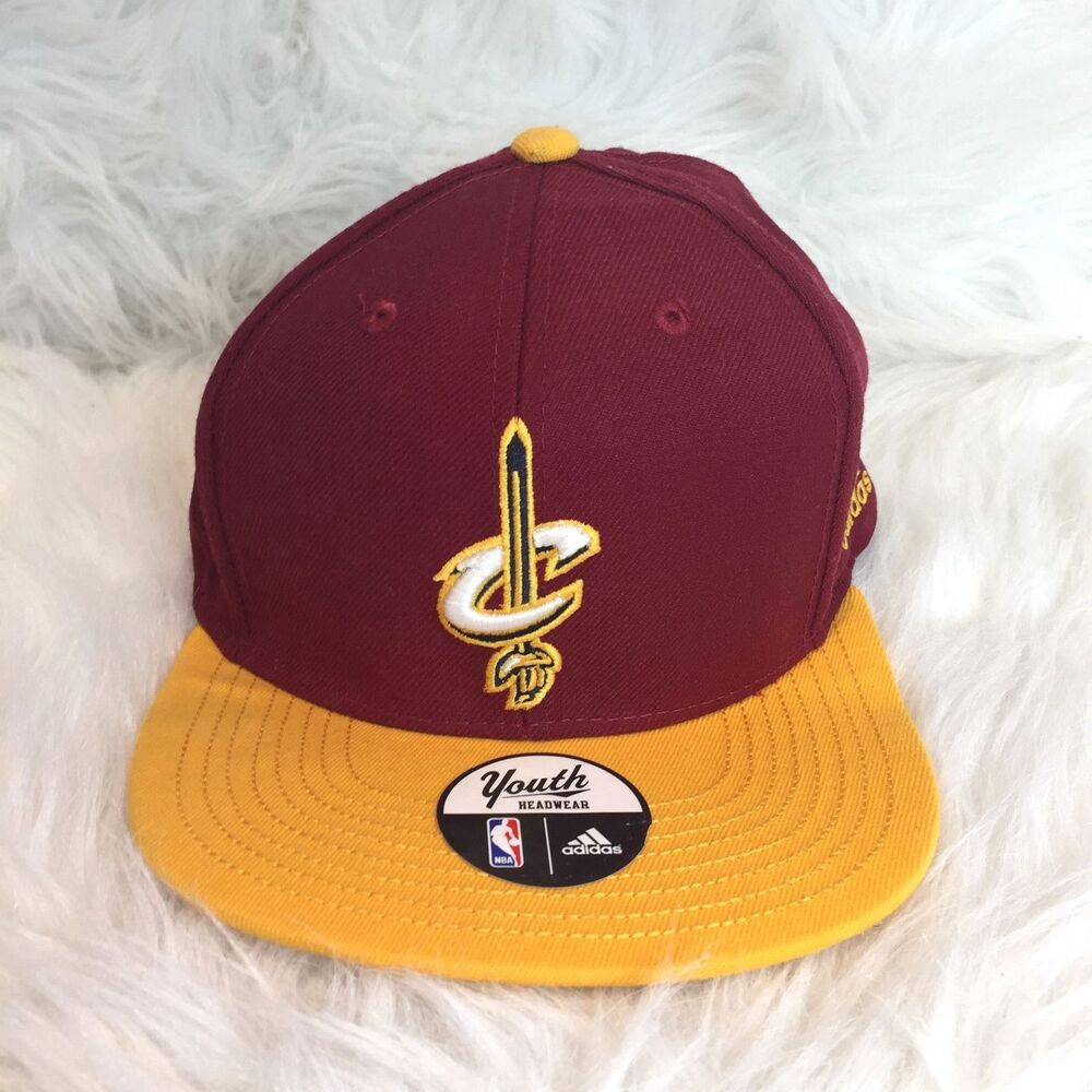Cleveland Cavaliers Adidas Youth Kids Red Wine Gold Era Snapback Hat Cap